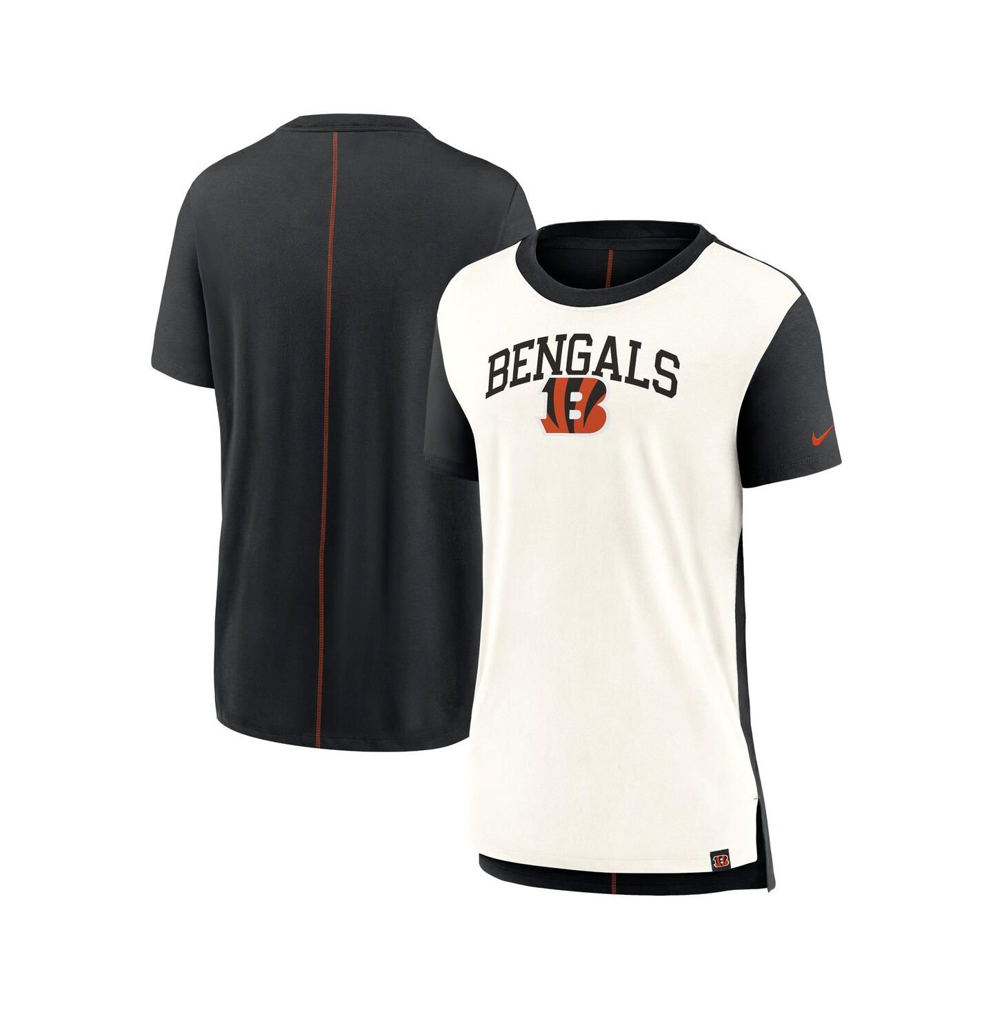Женская футболка Nike Cream/Black Cincinnati Bengals Wordmark Tri-Blend — фото 1