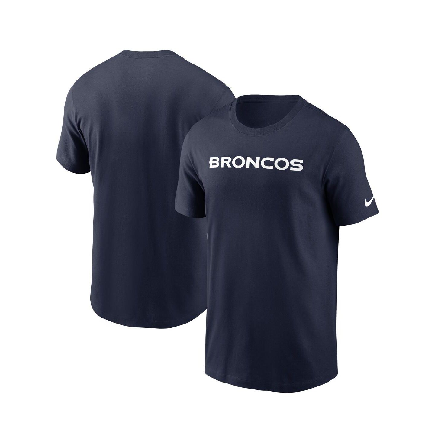 Мужская футболка Nike Navy Denver Broncos Primetime Wordmark Essential — фото 1