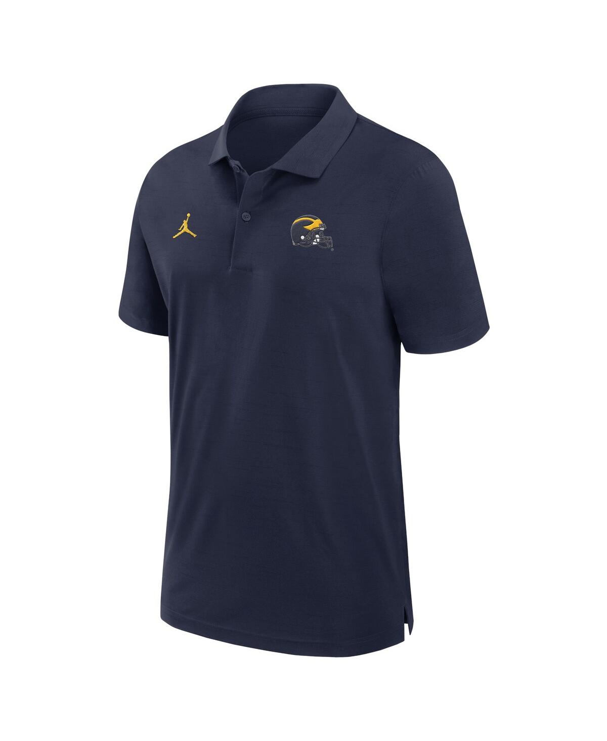 JORDAN MEN'S NAVY MICHIGAN WOLVERINES SIDELINE WOVEN PERFORMANCE POLO 