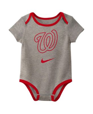 Baby Boys and Girls Washington Nationals Authentic Collection Three-Pack Bodysuit Set