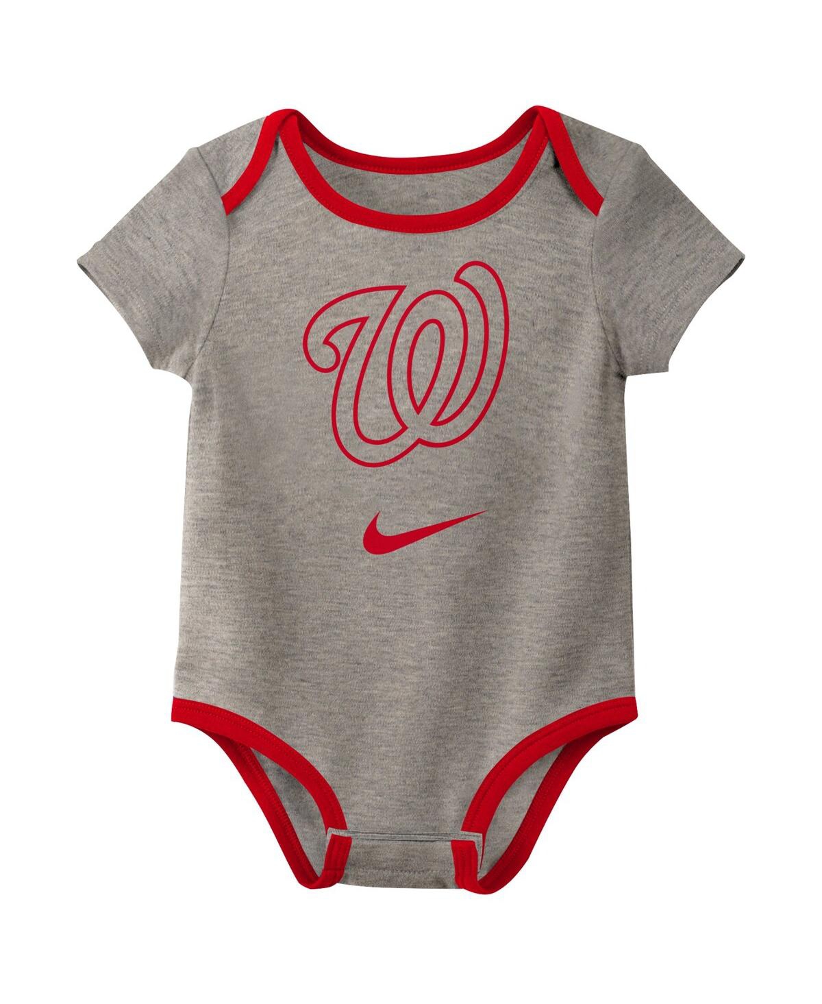 Nike Baby Boys And Girls Washington Nationals Authentic Collection Three-pack Bodysuit Set In Multi