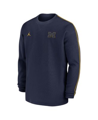 Men's Navy Michigan Wolverines 2024 Sideline Coaches Long Sleeve Top