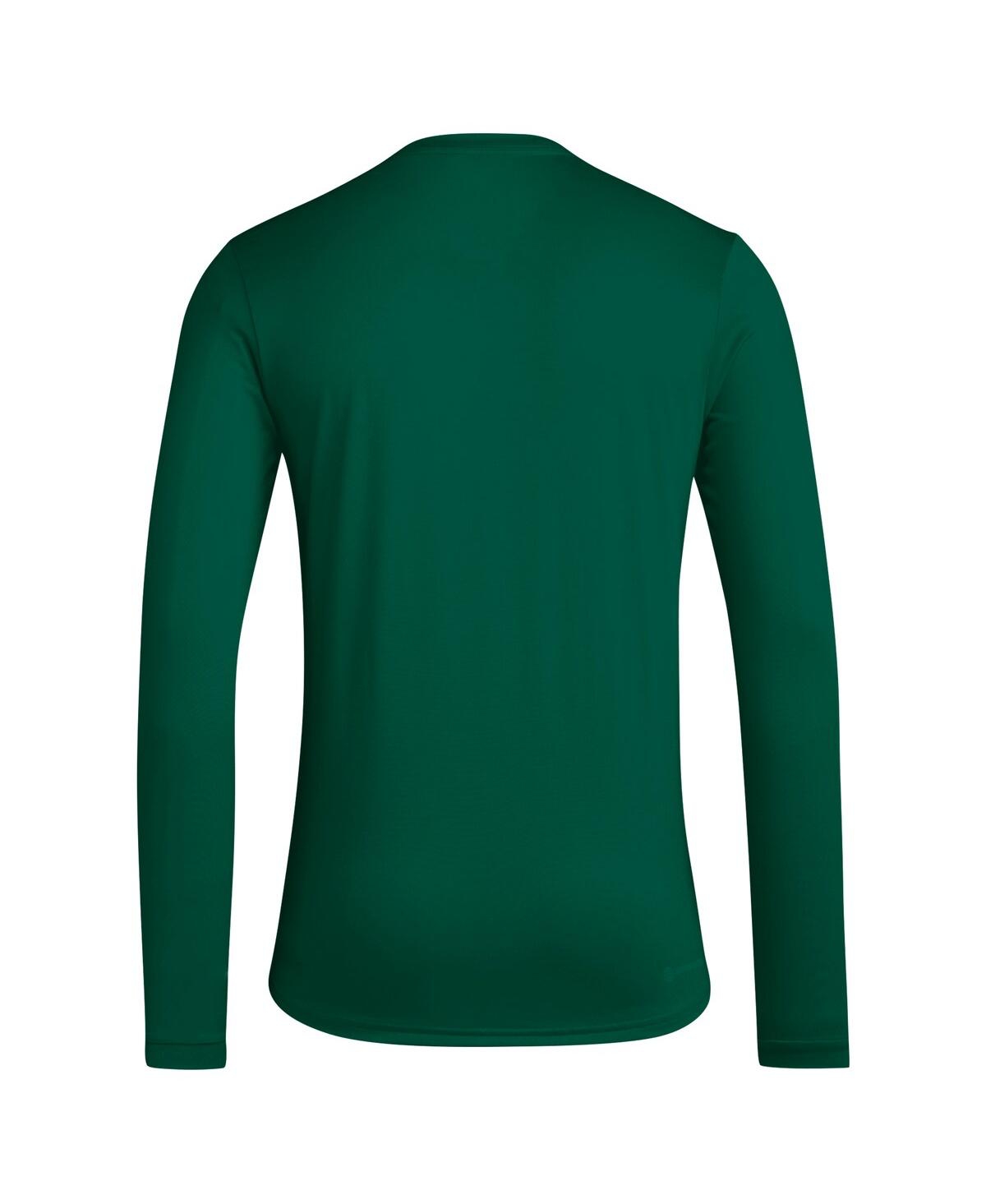 Adidas Men'sMiami Hurricanes Locker Football Pre-Game Aeroready Long Sleeve T-Shirt - Green