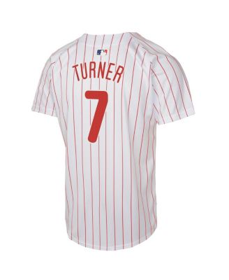 Big Boys and Girls Trea Turner White Philadelphia Phillies Home Game Player Jersey