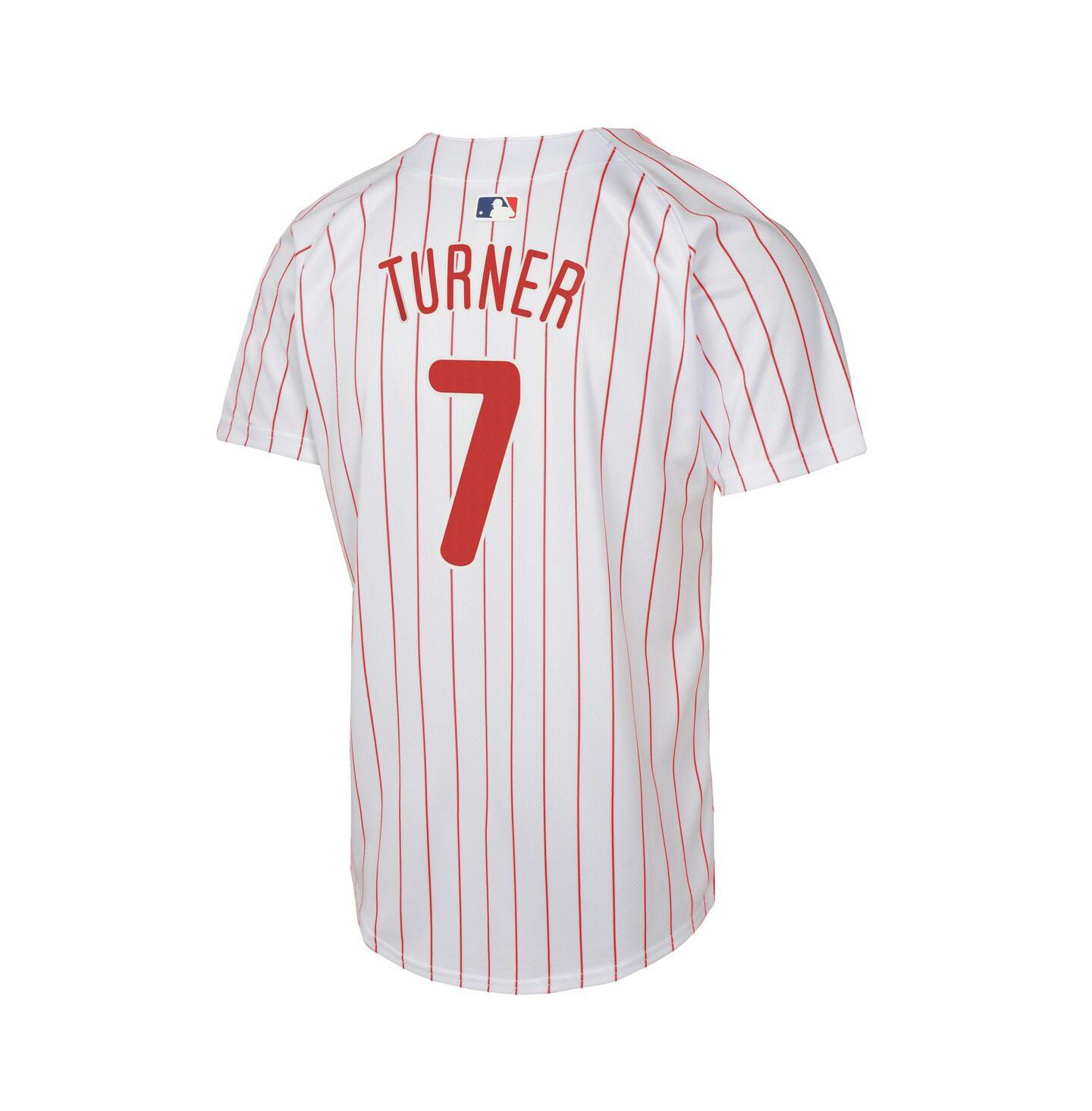 Детский топ Nike Trea Turner White Philadelphia Phillies Home Game Player Jersey — фото 2