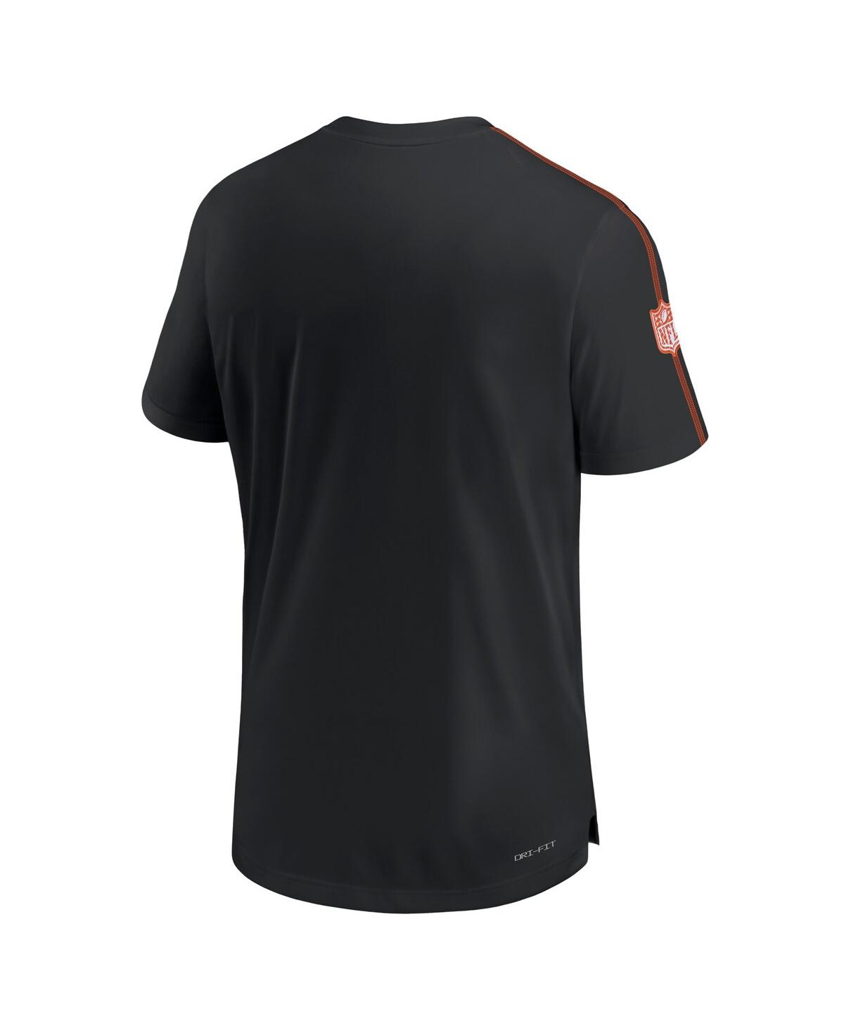 Nike Men's Black Cincinnati Bengals 2024 Sideline Coach Uv Performance T-shirt In Black,orange