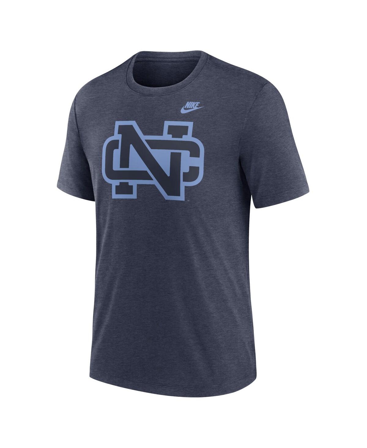 Nike Men'sNorth Carolina Tar Heels Blitz Evergreen Legacy Primary Tri-Blend T-Shirt - Heather Navy
