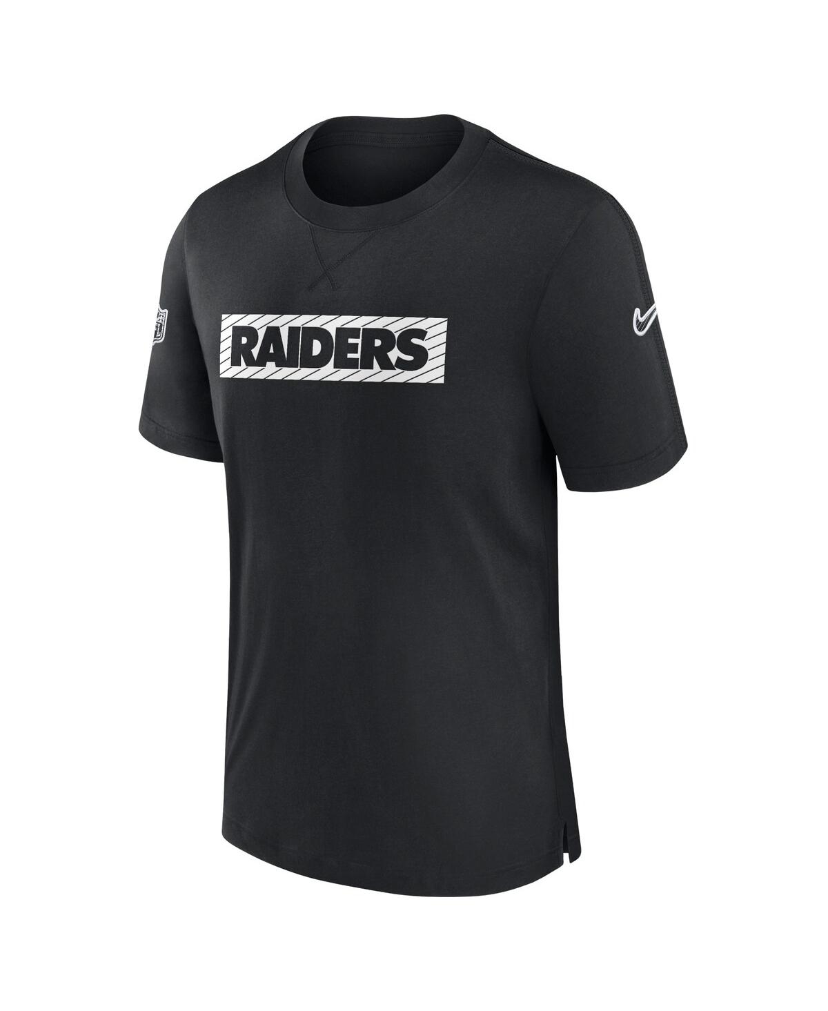 Nike Men's Black Las Vegas Raiders Sideline Player Performance T-shirt In Black