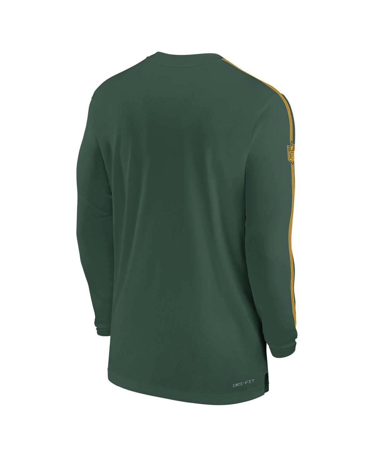 Nike Men'sGreen Bay Packers Sideline Coach Uv Performance Long Sleeve T-Shirt - Green, Gold