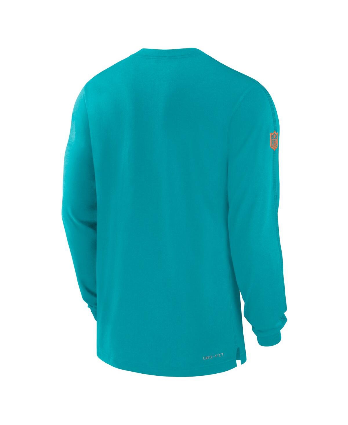 Nike Men'sMiami Dolphins Sideline Player Performance Long Sleeve T-Shirt - Aqua
