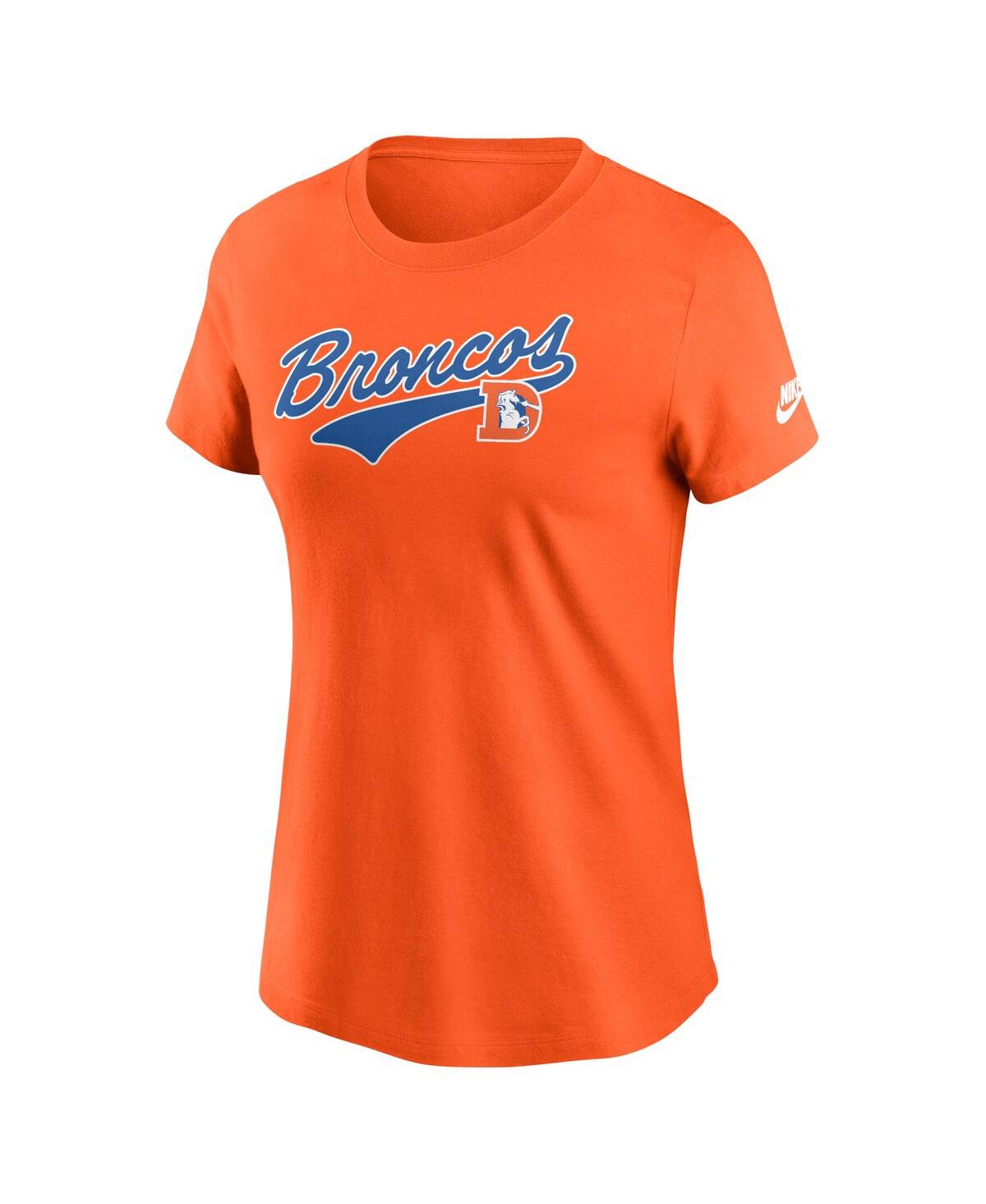 Nike Women's Orange Denver Broncos Team Logo T-shirt In Orange