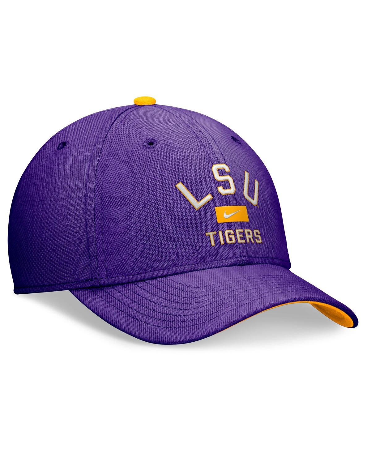 Nike Men's Purple Lsu Tigers Primetime Rise Swoosh Flex Hat In Purple