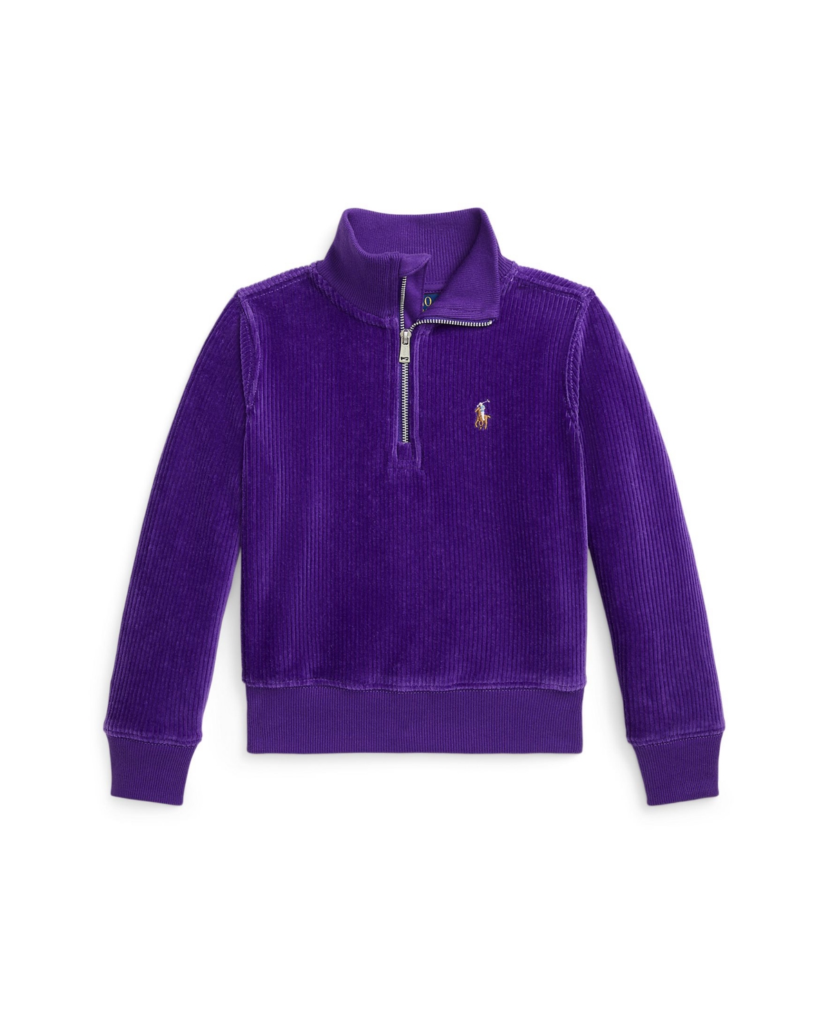 Polo Ralph Lauren Toddler And Little Girls Corduroy Pullover - Opulent Purple With Multi