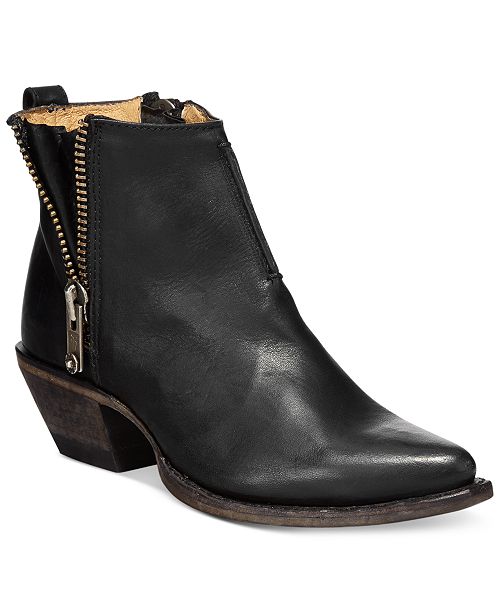 Frye Sacha Side Zip Moto Booties Boots Shoes Macy's
