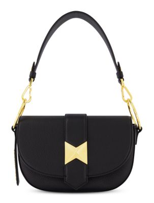 Gold Plated Hardware Grain Leather Saddle Bag