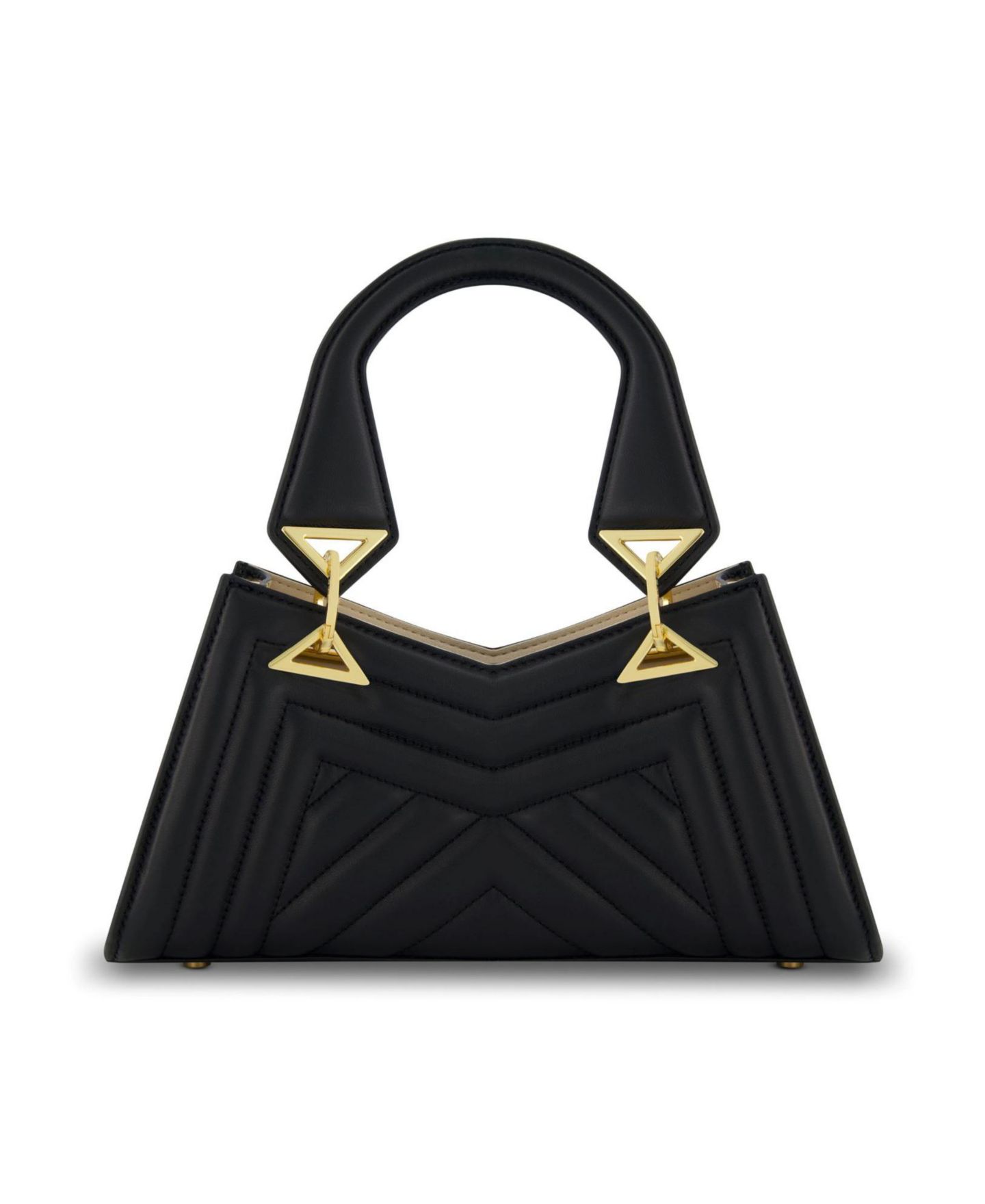 Женская сумка Mac Duggal Angular Quilted Napa Leather Handbag, цвет: Чёрный — фото 3