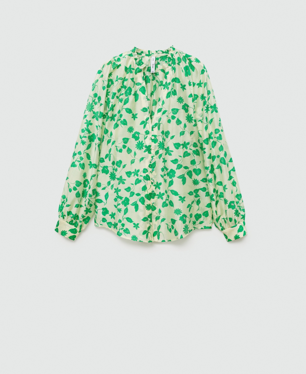 Mango Lyocell Printed Shirt Ecru In Ecru