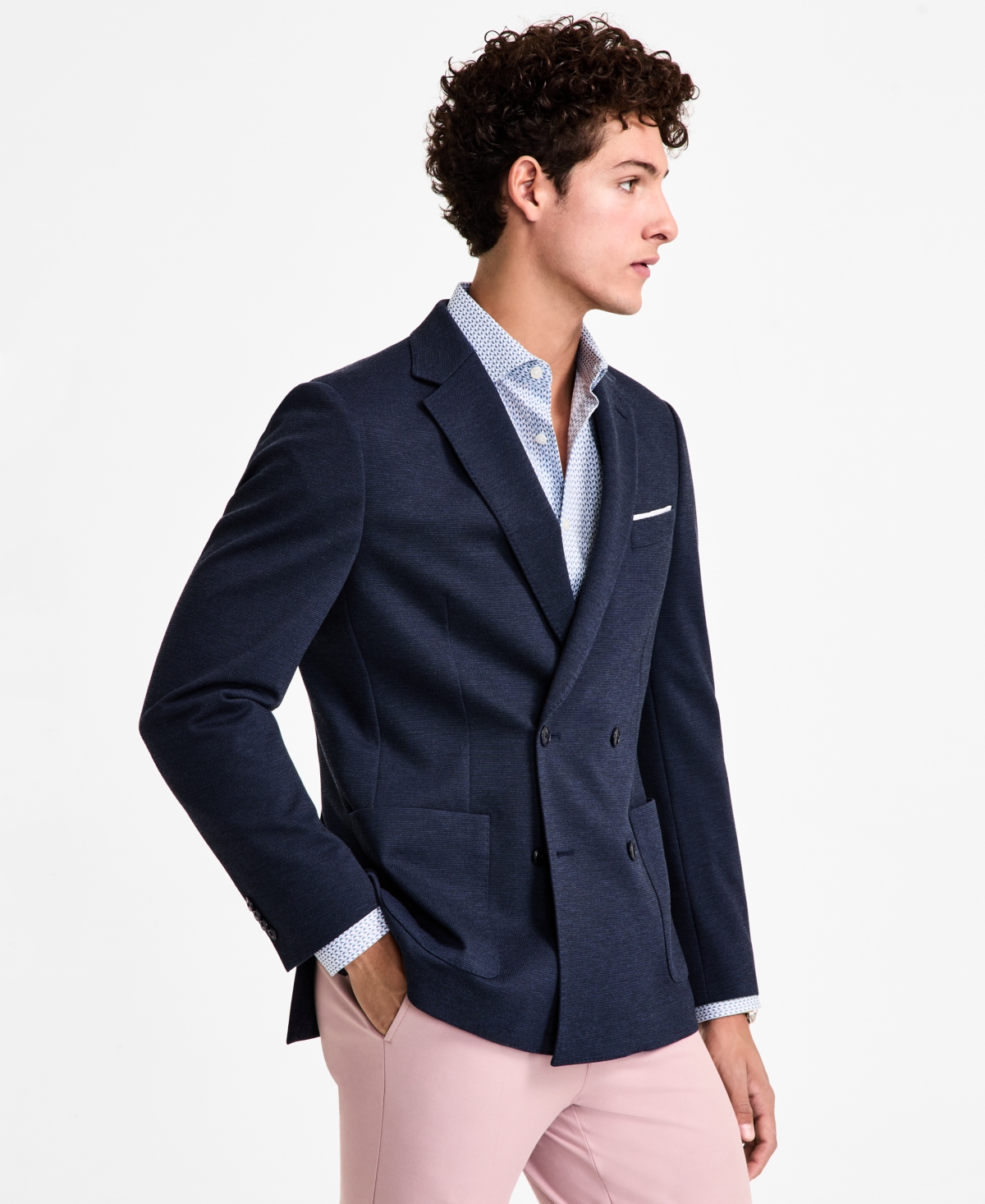 Michael Kors Men's Classic-fit Double-breasted Sport Coat In Navy