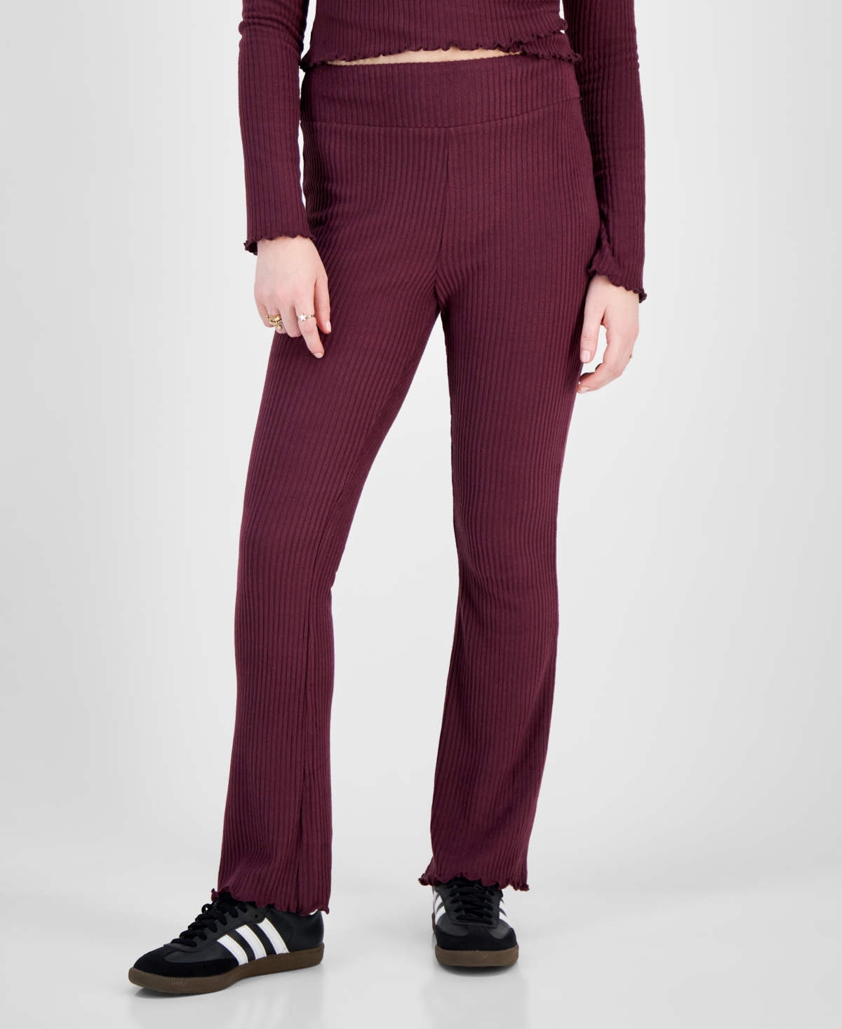 Planet Heart Juniors' Rib-Knit Flare Leggings