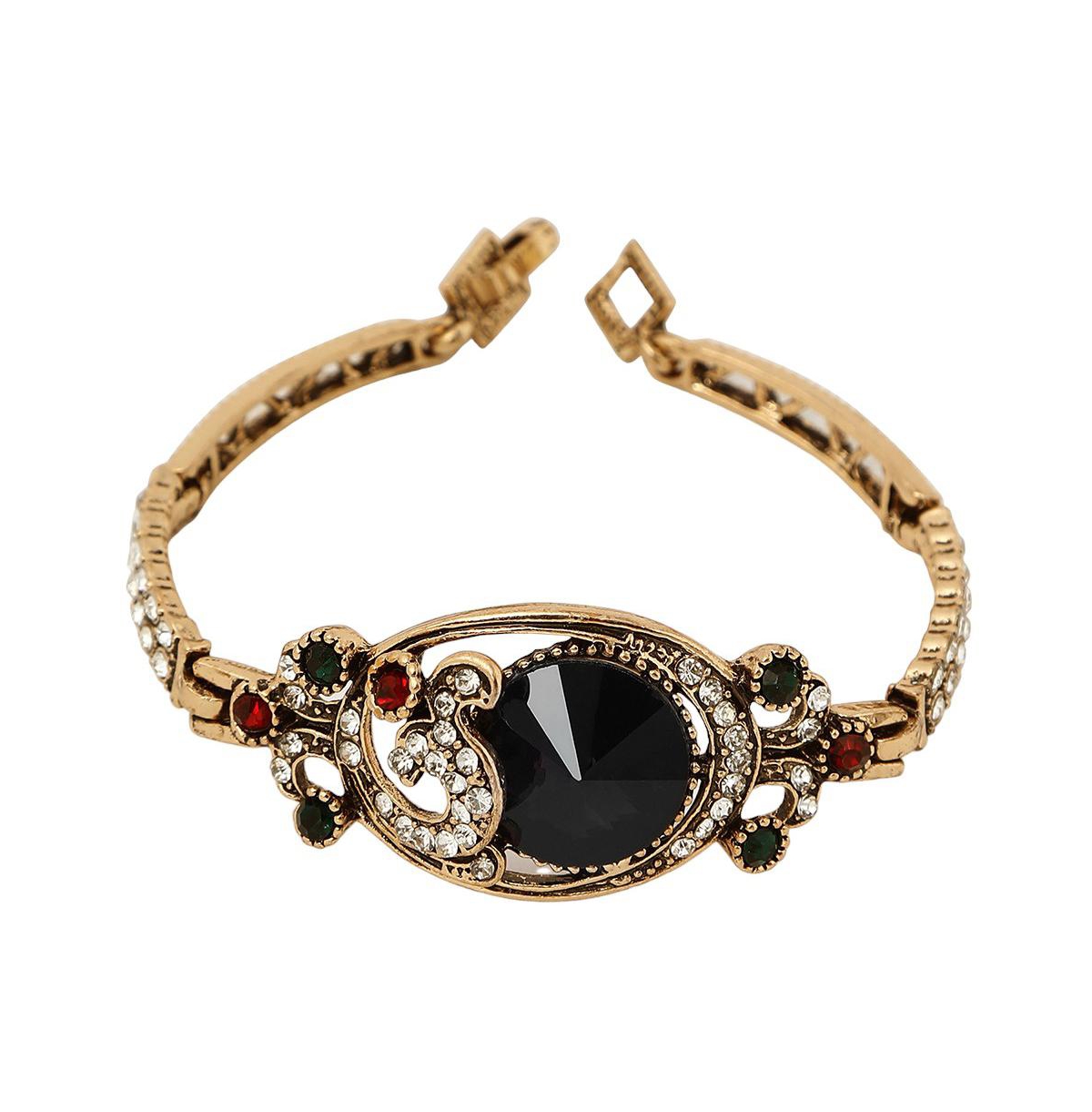 Sohi Women's Stone Statement Bracelet - Black