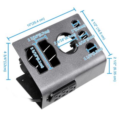 2 Packs Flat Iron Appliance Holder Salon Blow Dryer Desktop Stand w/ 3 Outlets