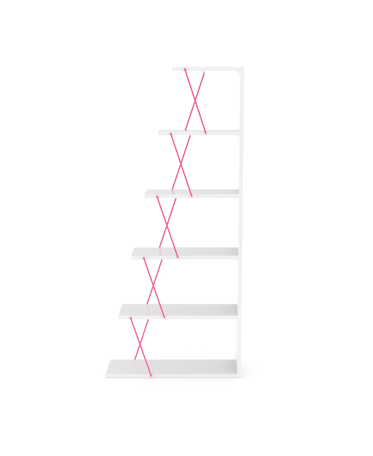 Streamdale Furniture Modern 5 Tier Ladder Bookshelf Organizers, Narrow Bookshelf For Space