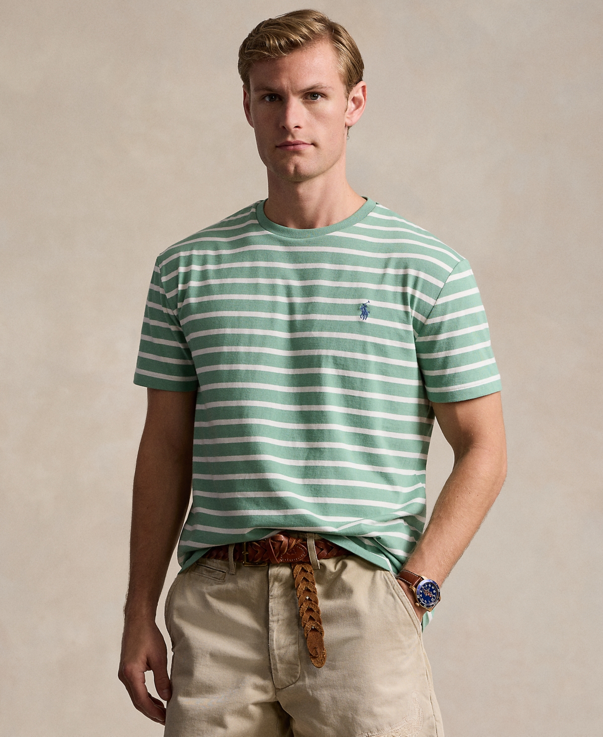 Polo Ralph Lauren Men's Classic-Fit Striped Cotton Jersey T-Shirt -Nevis