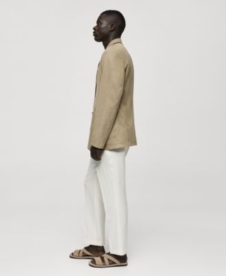 Men's Slim-Fit Linen-Blend Blazer