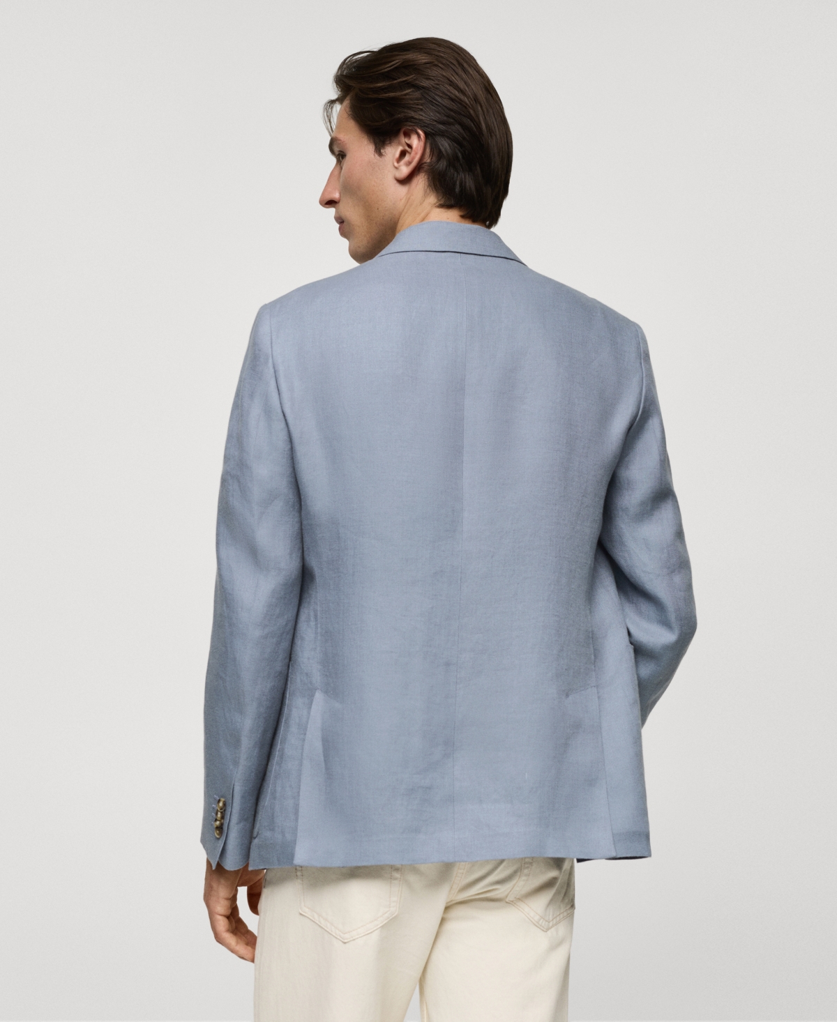 Mango Men's Herringbone Linen Suit Jacket