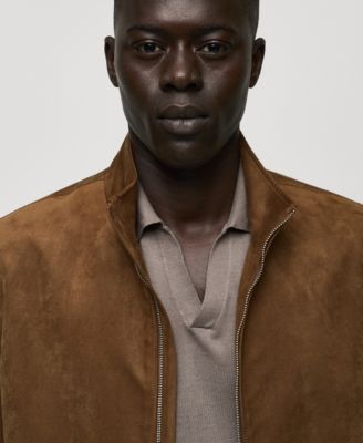 MANGO Men's Slim-Fit Faux-Suede Jacket