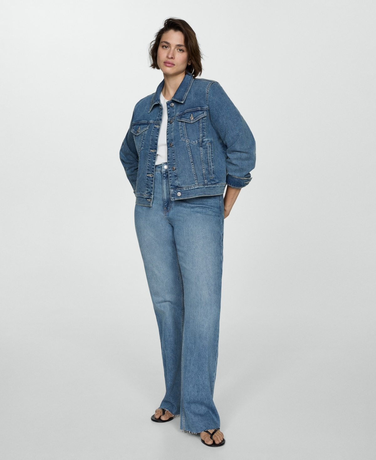 Shop Mango Women's Medium-rise Flared Jeans In Medium Blue