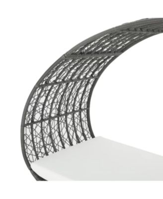 Outdoor Wicker Overhead Canopy Daybed Water Resistant Cushion