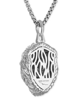 Marc Anthony Men's Diamond Lion Pendant Necklace (1/5 ct. t.w.) in Sterling Silver-Plate, 24" + 2" extender, BVP1072-WSSC4