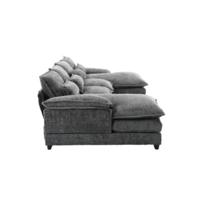 Modern Large chenille Fabric U-Shape Sectional Sofa