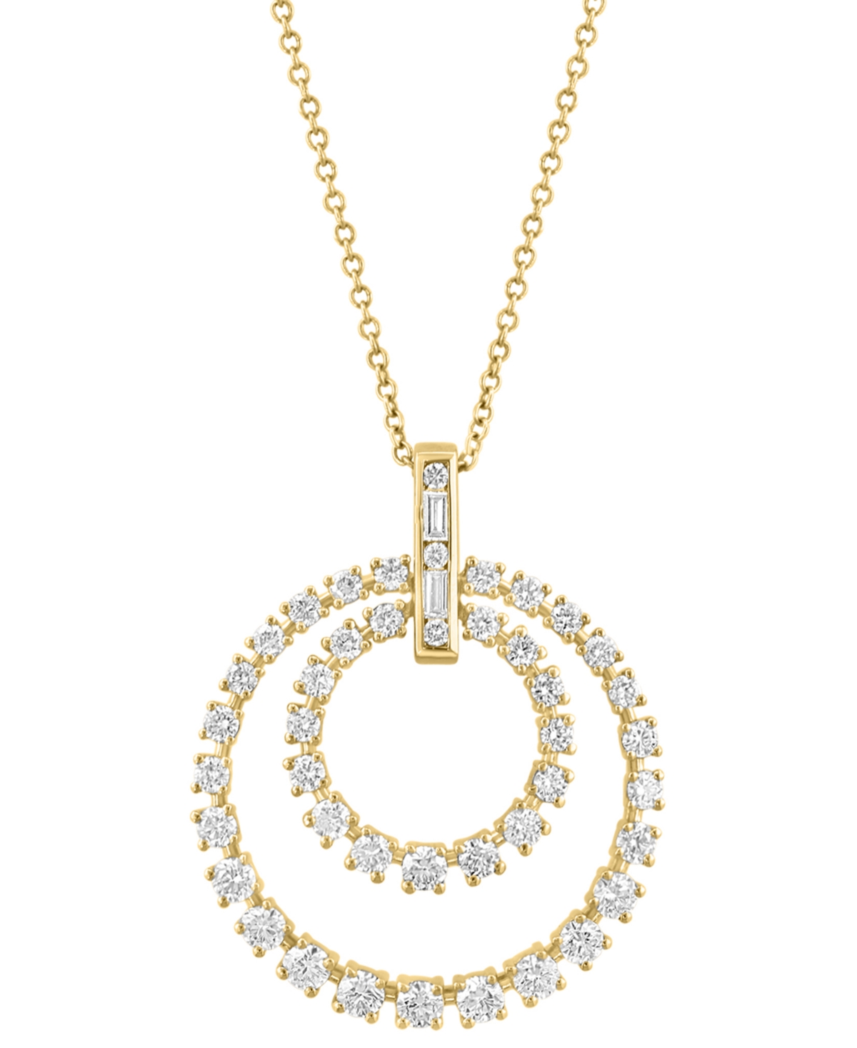 Effy Diamond Round & Baguette Double Circle 18