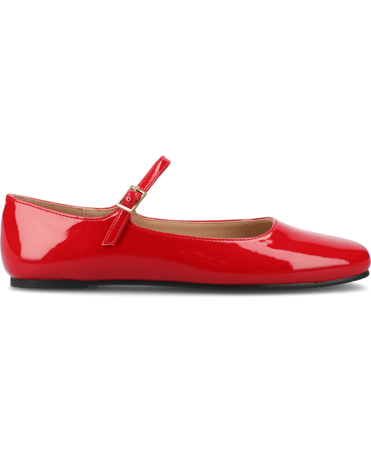 Journee Collection Carrie Mary Jane Flat In Red Patent