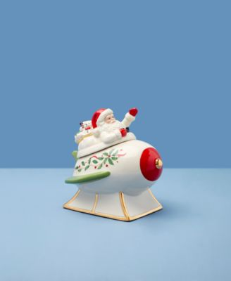 Santa Rocket Covered Candy Dish