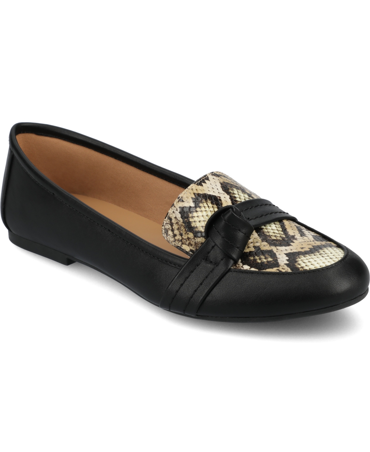 Journee Collection Marci Knotted Strap Loafer In Snake