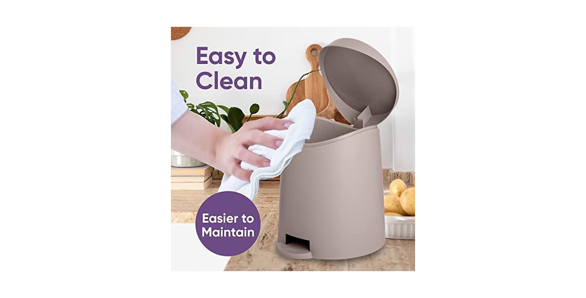 Superio 3 Liter Step On Plastic Bathroom Trash Can with Lid