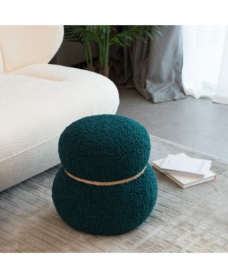 Dark Green Snowman Stool with Plush Cushion