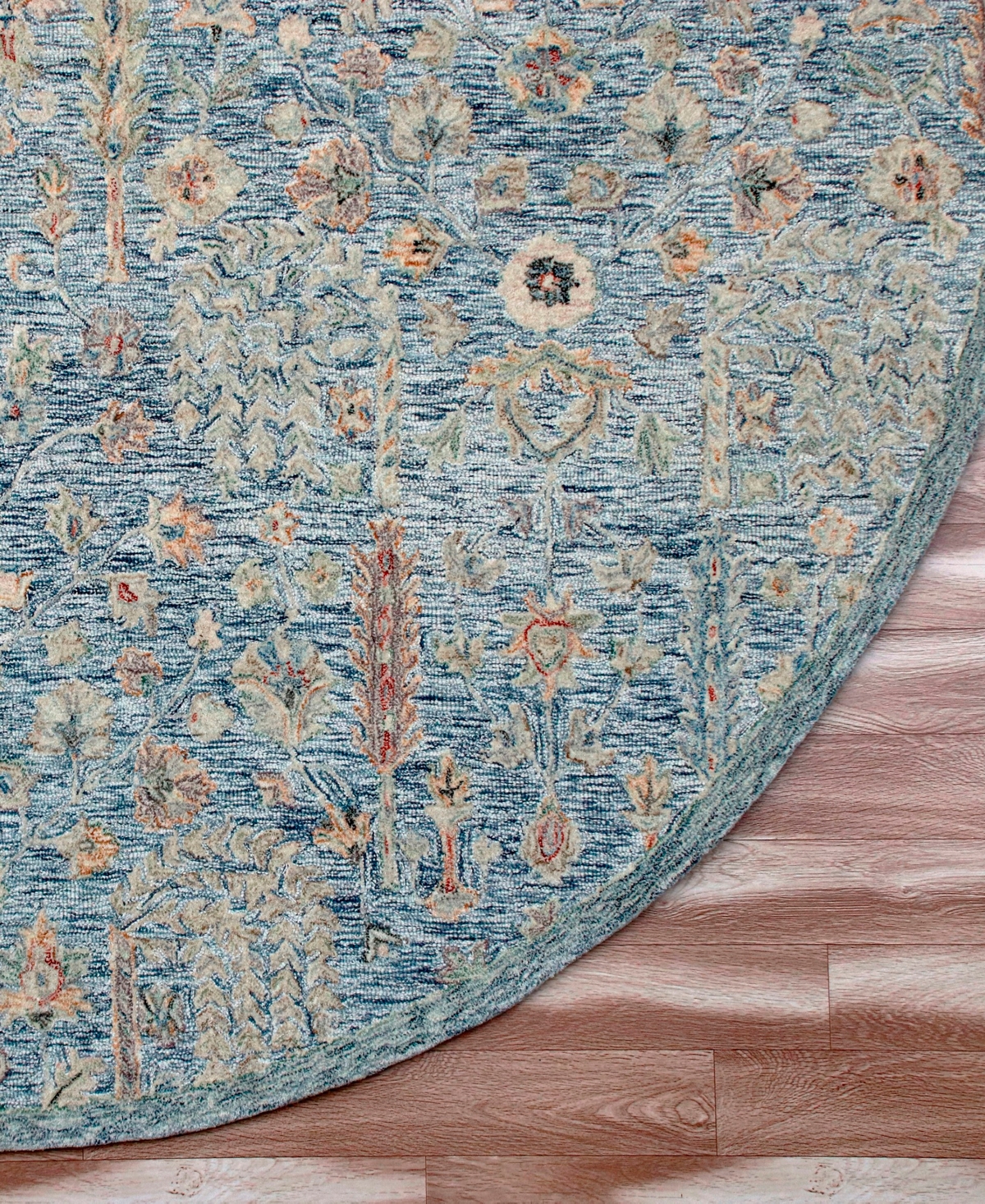 Lr Home Varana Varna-92a 8'6''x8'6'' Round Area Rug In Blue,slate