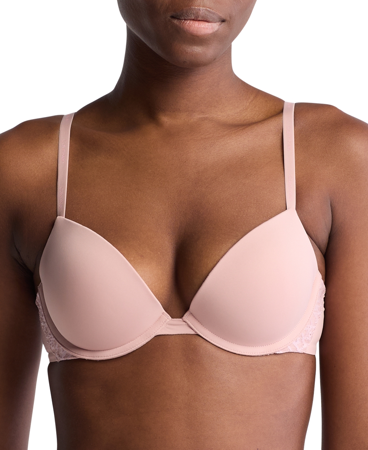 Calvin Klein Womens Subdued Sculpt Plunge Stretch-recycled Nylon Bra In Subdue
