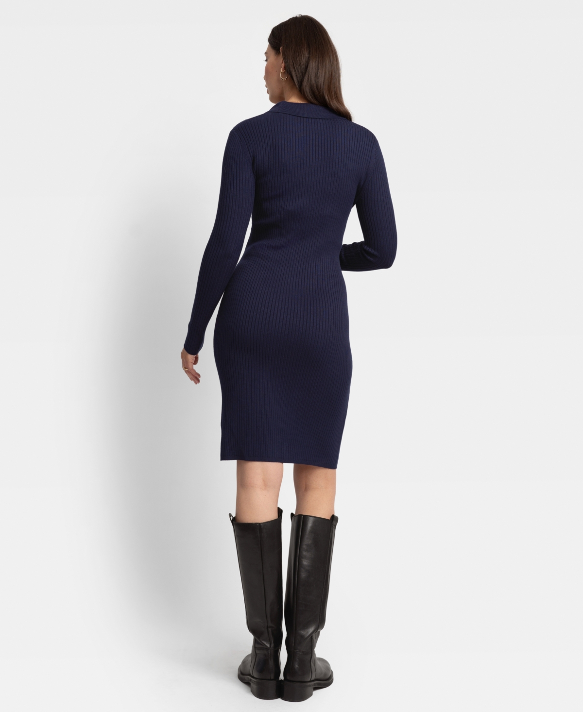 Shop Seraphine Women's Maternity Knee Length Knit Dress In Navy