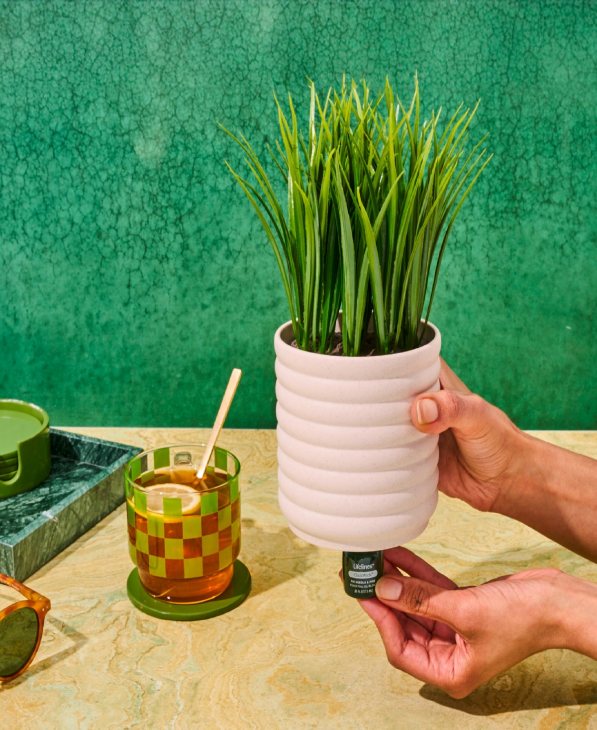 Lifelines Grass Plant Diffuser In Bubble White