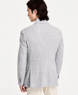 Men's Blue Solid Modern-Fit Sport Coat