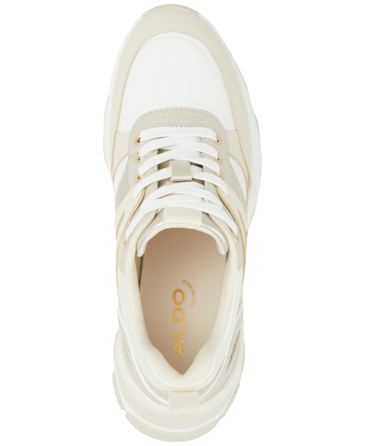 Aldo Women's Griedia Mixed-Media Platform Wedge Sneakers -Cognac