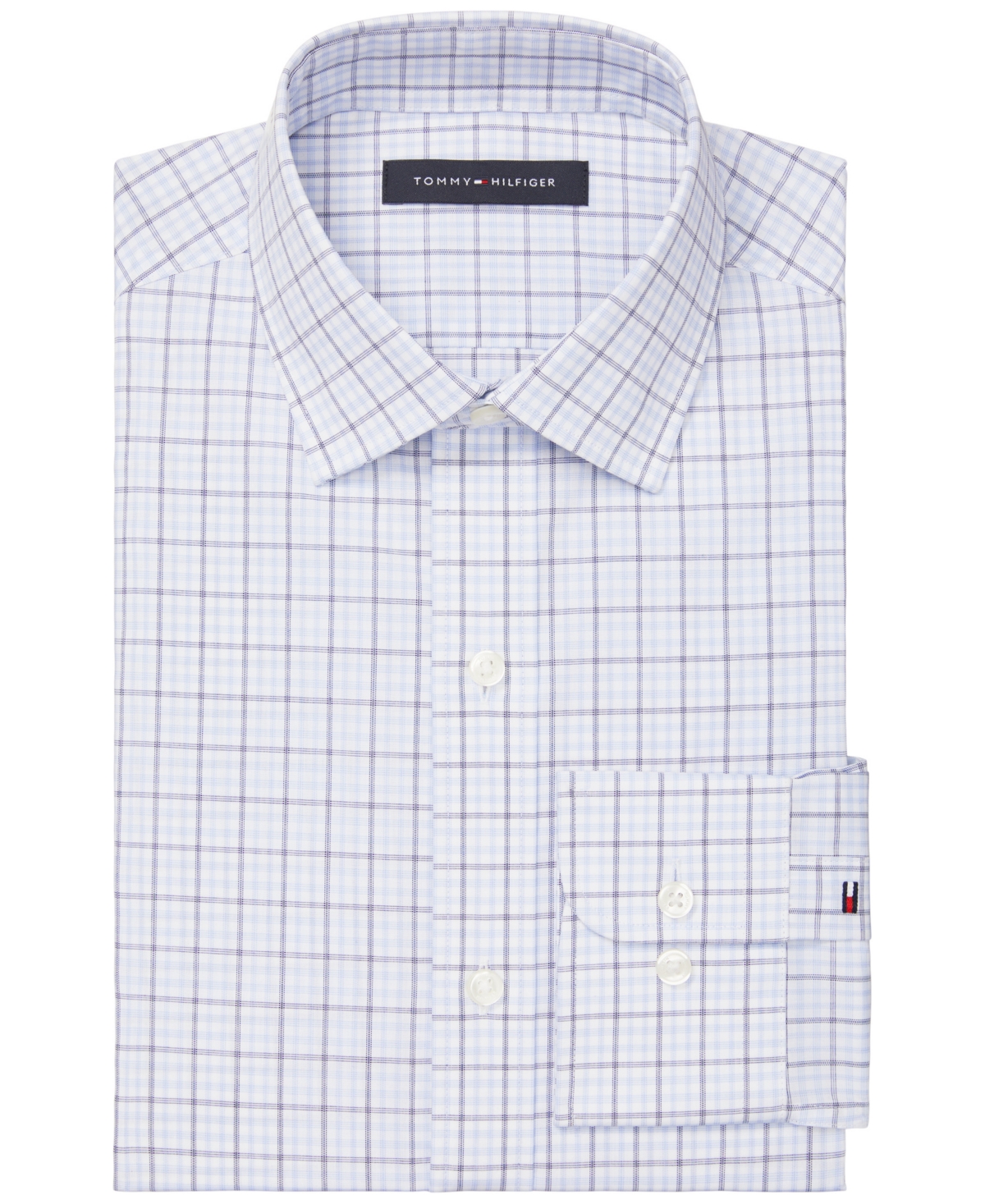 Tommy Hilfiger Men's Th Flex Regular Fit Wrinkle resistant Stretch Twill Dress Shirt