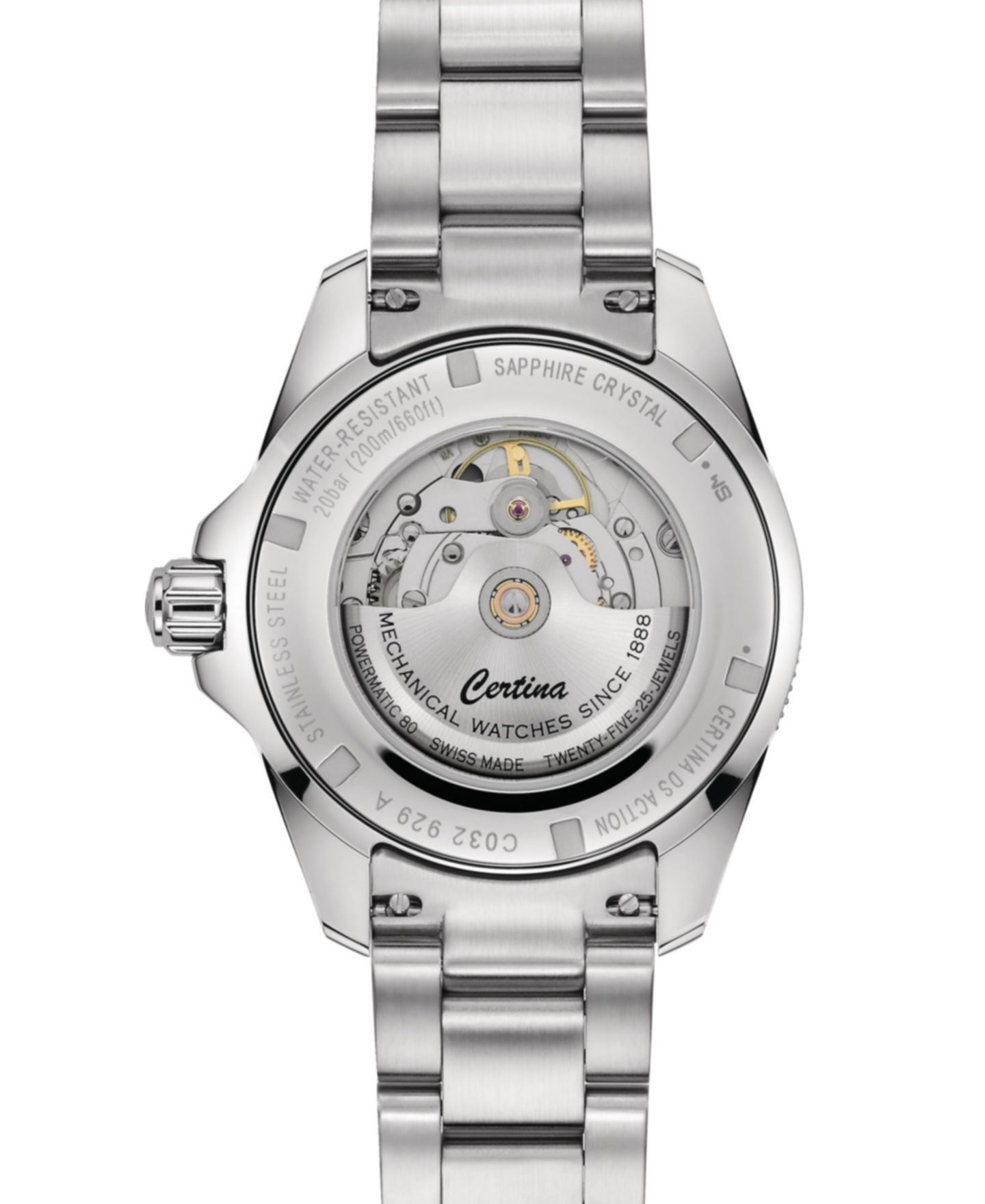 Мужские часы Certina Swiss Automatic DS Action GMT Powermatic 80 Stainless Steel Bracelet Watch 41mm — фото 2