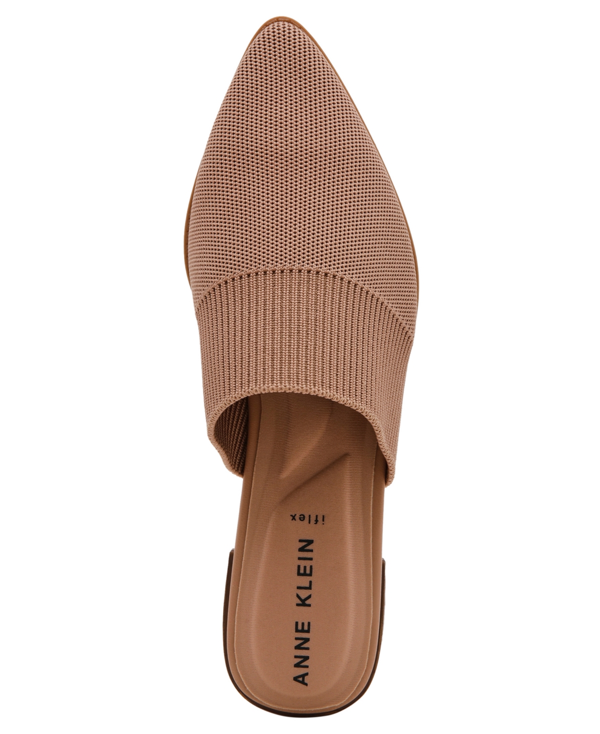 Shop Anne Klein Women's Vassar Pointed Toe Knit Mules In Camel Knit