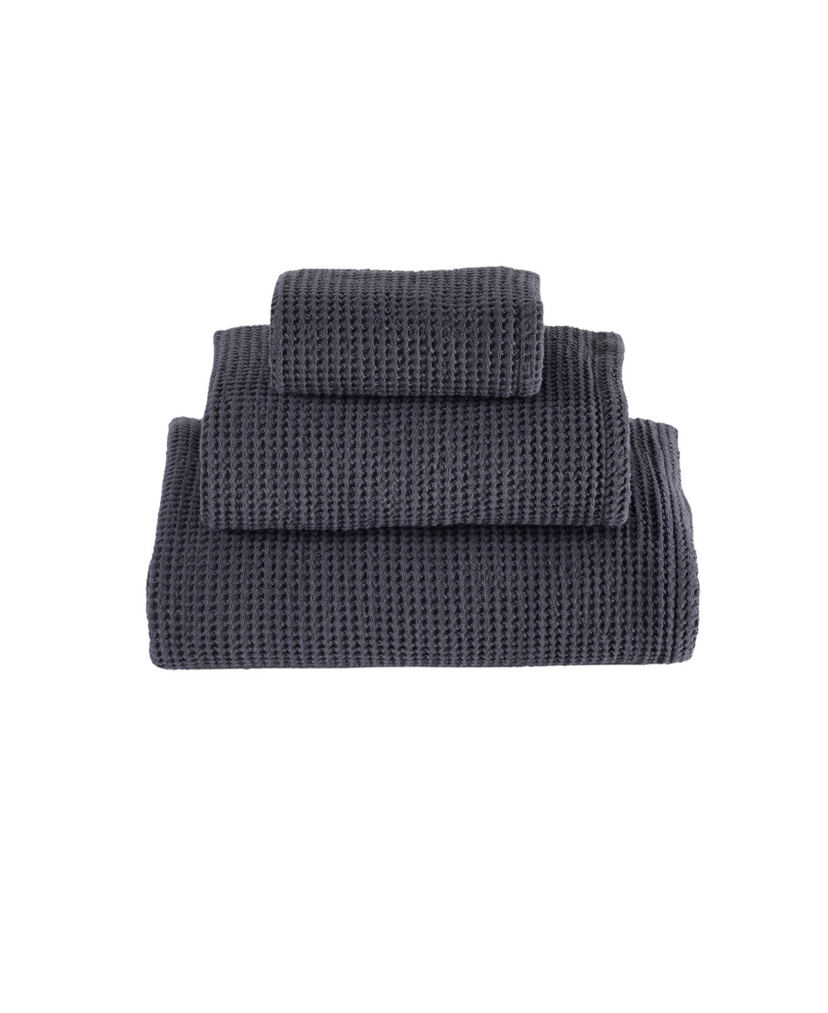Talesma Embiez Turkish Cotton Waffle 3-pc. Bath Towel Set In Charcoal